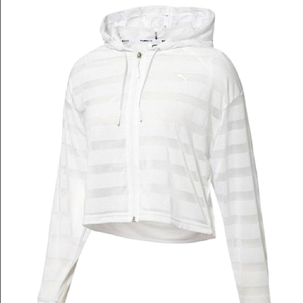 Puma White Lightweight Full-Zip Jacket